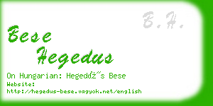 bese hegedus business card